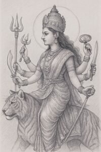 Atistic Durga Maa Drawing