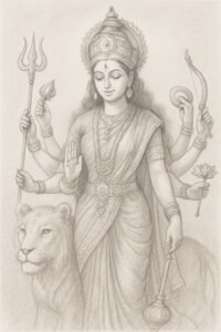 Atistic Durga Maa Drawing