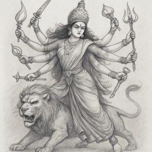 Atistic Durga Maa Drawing
