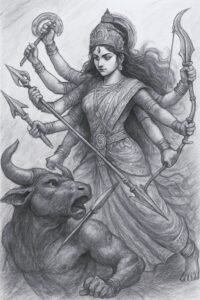 Atistic Durga Maa Drawing