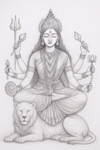Artistic Durga Maa Drawing